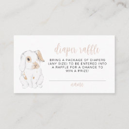 Kute Little Bunny Baby Shower Diaper Raffle Card Placeringskort