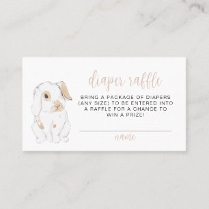 Kute Little Bunny Baby Shower Diaper Raffle Card Placeringskort