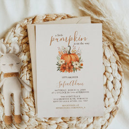Kute Little Pumpkin Fall Autumn Shower Inbjudningar