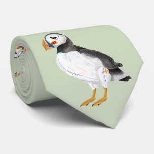 Kute, målad puffin slips