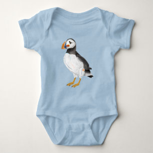 Kute, målad puffin t shirt