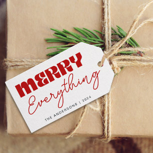 Kute, minimalistisk Retro Merry Allry-skript Presentetikett