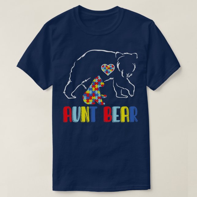 Kute Moster Bear Autism Awareness T Shirt (Design framsida)