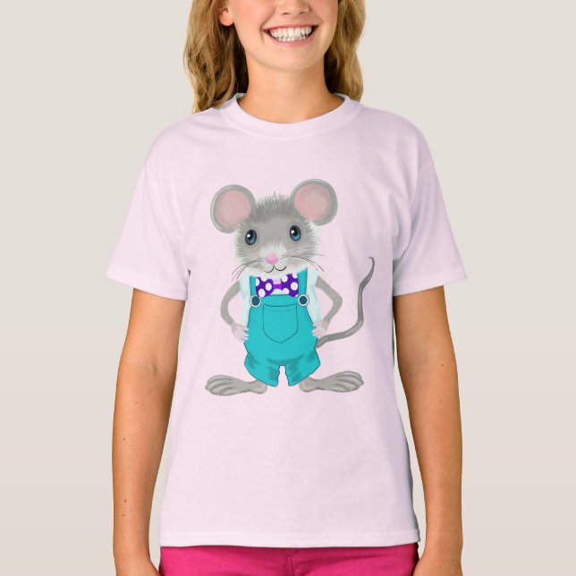 Kute och elegant liten mus t shirt (Framsida)