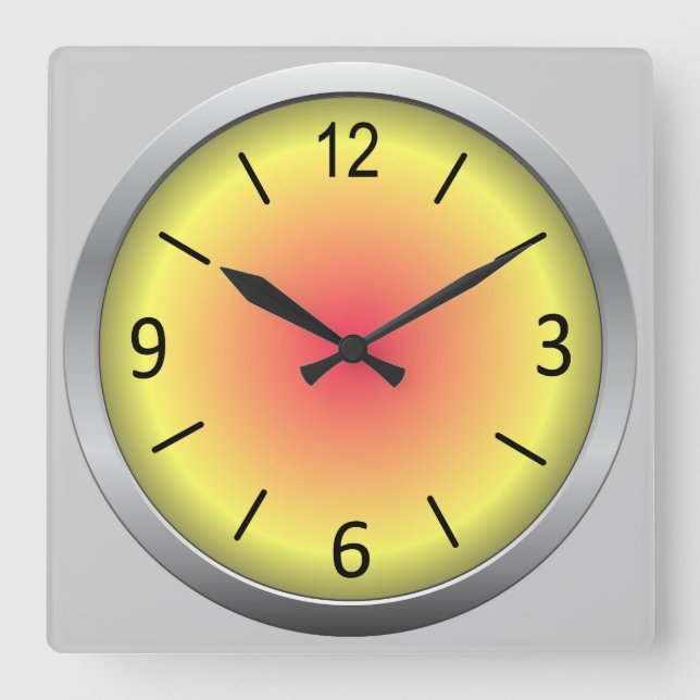 Kute och färggrann skuggning fyrkantig klocka (Framsida)