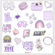 Kute- och färglöst etikettpaket för bästa vän/BFF