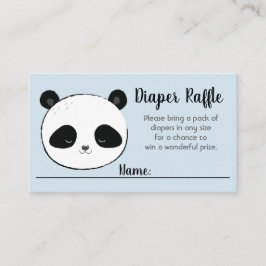 Kute Panda Ansikte Baby Shower Diaper Raffle Tilläggskort