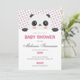 Kute Panda Baby Shower-inbjudan Inbjudningar