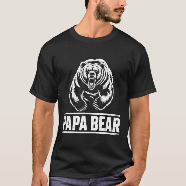 Kute Pappa Bear Fars dag,, prisande T Shirt (Framsida)