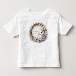 Kute Påskhare med Blommigt Utandning T Shirt