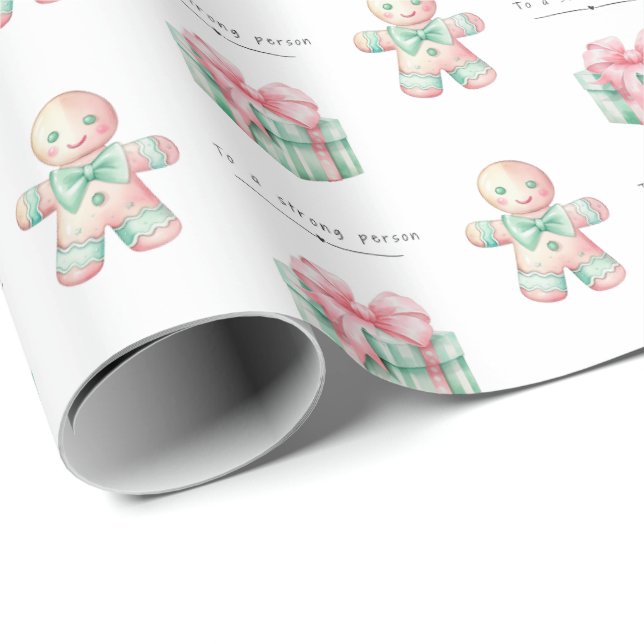 Kute Pastel Sober Support julklapp Presentpapper (Rullad Hörn)