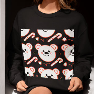 Kute Polar Bear & Candy cane Julsötskjorta T Shirt