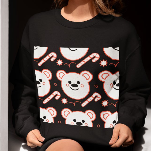 Kute Polar Bear & Candy cane Julsötskjorta T Shirt (Skapare uppladdad)