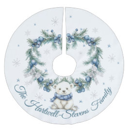 Kute Polar Bear och julfest Julgransmatta Borstad Polyester