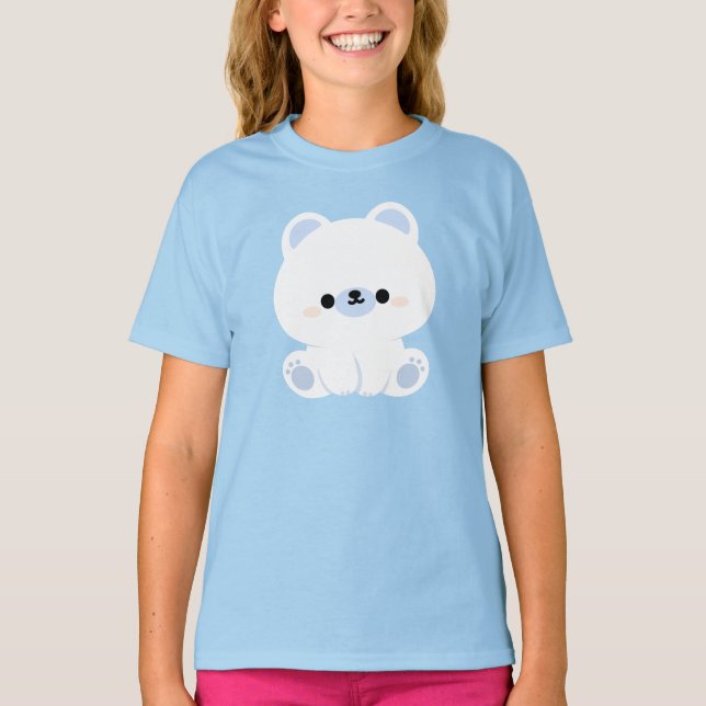 Kute Polar Bear T Shirt (Framsida)