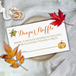 Kute Pumpkin Fall Baby Shower Raffle Tilläggskort