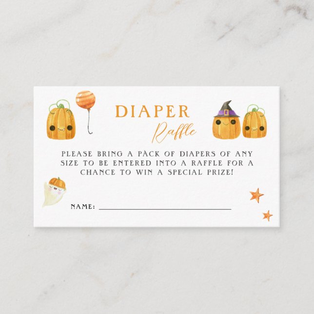 Kute Pumpkin på babyskor Diaper Ruffle Tilläggskort (Framsida)