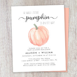 Kute Pumpkin Par Baby Shower-inbjudan