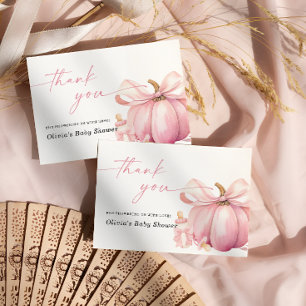 Kute Pumpkin Rosa Bow Baby Shower - tack för ditt Kort