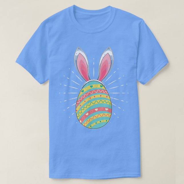 Kute Rabbit Öron Påskhare Älskare Påskägg Hap T Shirt (Design framsida)
