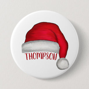 Kute Red Santa Hat - eget namn Knapp