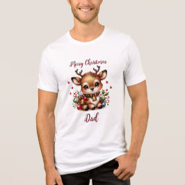 Kute Reindeer Jul Tee for Pappa