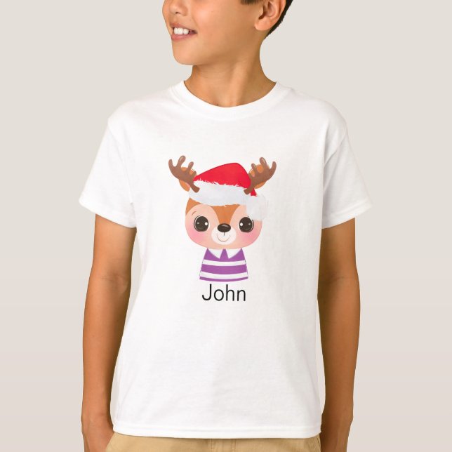 Kute Reindeer Jul Vinter Animal T Shirt (Framsida)