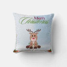 Kute Reindeer Julpillow Kudde