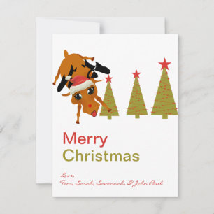Kute Reindeer Mery-julkort Julkort