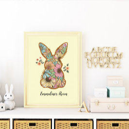 Kute Retro-kanin Design Kids-rum Poster