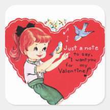 Kute Retro Valentine Helgdag-dekal