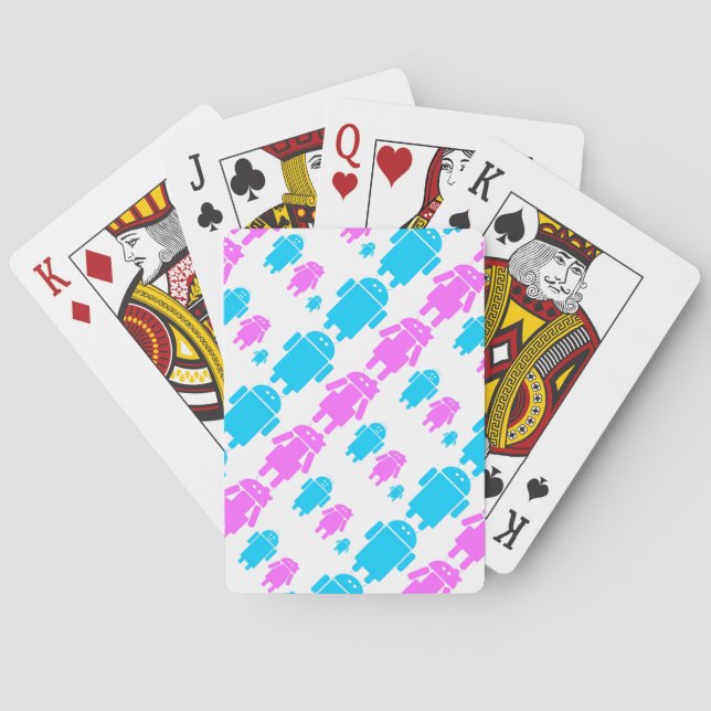 Kute robot, familj mönster casinokort (Baksidan)