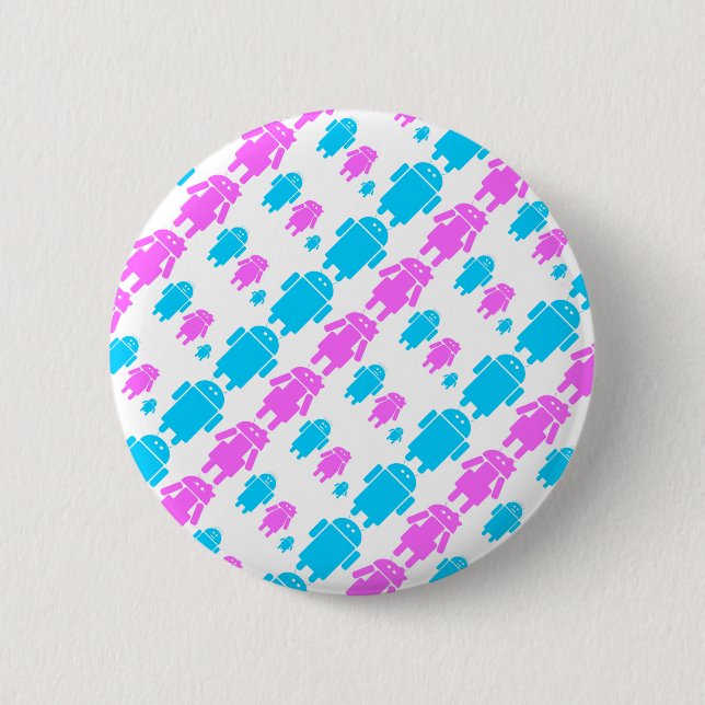 Kute robot, familj mönster knapp (Framsida)