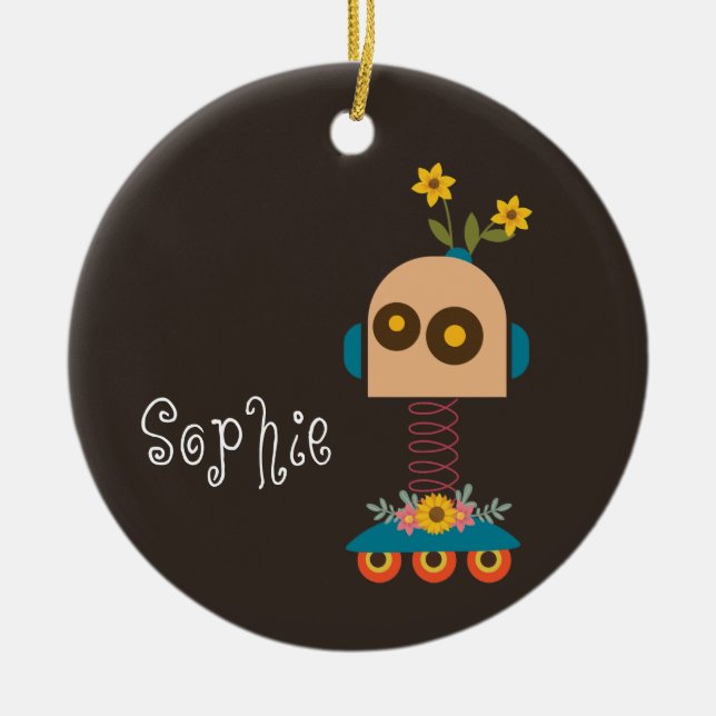 Kute robot jul julgransprydnad keramik (Framsidan)