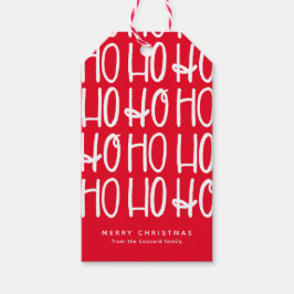 Kute, röd, vit ho ho ho Jul helgdag Presentetikett