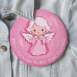 Kute Rosa Angel Girls Pin Button Badge Knapp