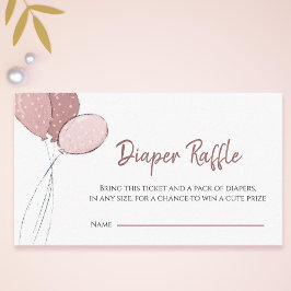 Kute Rosa Baby Shower Diaper Raffle Tilläggskort