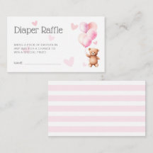 Kute Rosa Bear Baby Shower Diaper Raffle-hölje