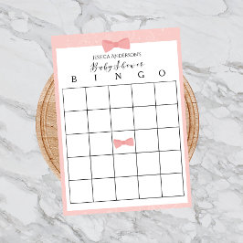 Kute Rosa Bow Baby Shower Bingo Game