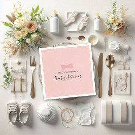 Kute Rosa Bow Baby Shower Pappersservett
