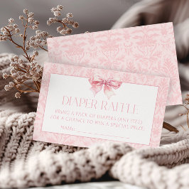 Kute  Rosa Bow Flicka Dammare Raffle Tilläggskort