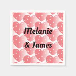 Kute Rosa Star Hearts Mönster Square-fästare Pappersservett