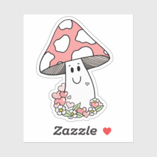Kute Rosa Toadstool Sticker Klistermärken