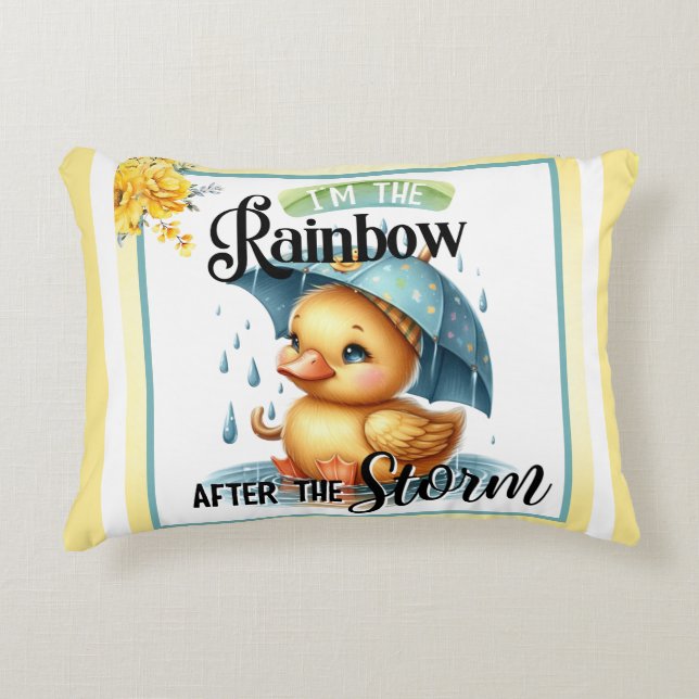Kute Rubber Duck Baby Shower Pillow Pillow Prydnadskudde (Framsidan)