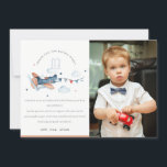 Kute Rust Navy Flygplan Clouds Kids Photo Birthday Tack Kort<br><div class="desc">En Roligt Cute Boys flyger över flygplanet Cloud Stars Garland THEME BIRTHDAY Collection. - Det är en Elegant Enkel minimal sketchy vattencolor Illustration av flygplan med anpassningsbar år och molnstjärnor, perfekt för din lilla födelsedagsfest. Det är mycket enkelt att anpassa, med dina personuppgifter. Om du behöver någon annan matchande produkt...</div>