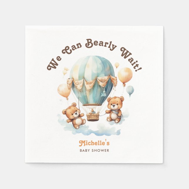 Kute Rustic Twillingars babyskor med ballonger Pappersservett (Framsidan)