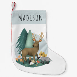 Kute Rustic Woodland Forest Animals Kids Liten Julstrumpa