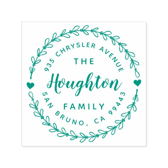 Kute, rustisk andedräkt och hand, skrivet Adress Självfärgande Stämpel (Design)