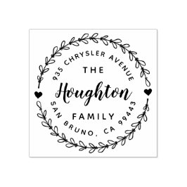 Kute, rustisk andedräkt och hand, skrivet Adress Stämpel