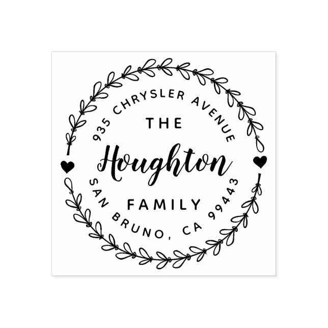 Kute, rustisk andedräkt och hand, skrivet Adress Stämpel (Tryck)